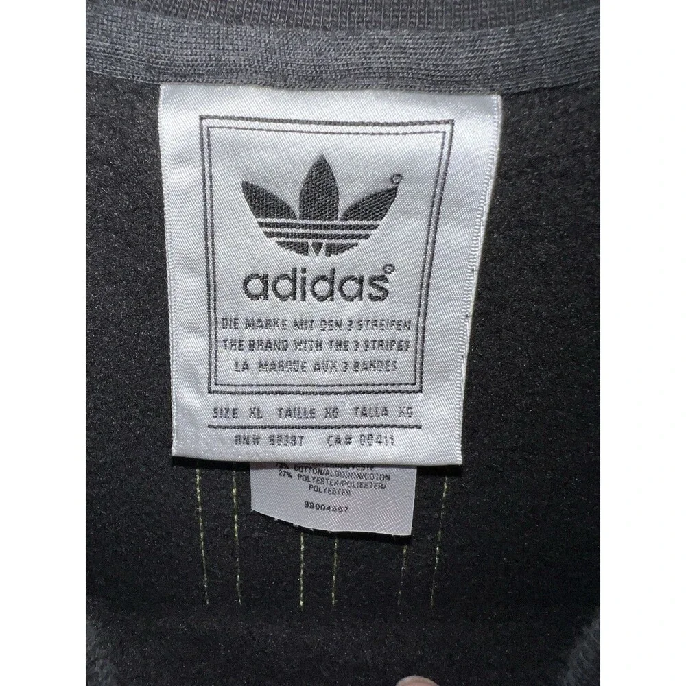 Adidas Sweatshirt XL Embroidered Trefoil Logo Crewneck Three Stripe Vintage Y2K